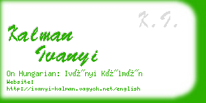 kalman ivanyi business card